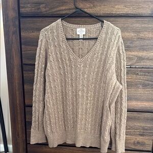 St. John's Bay Cable Knit V-Neck Sweater